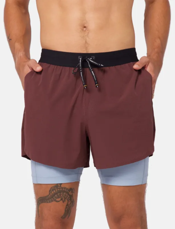 Bandit Vento Men's 4" 2-in-1 Shorts - Chocolate Brown sold by Article London