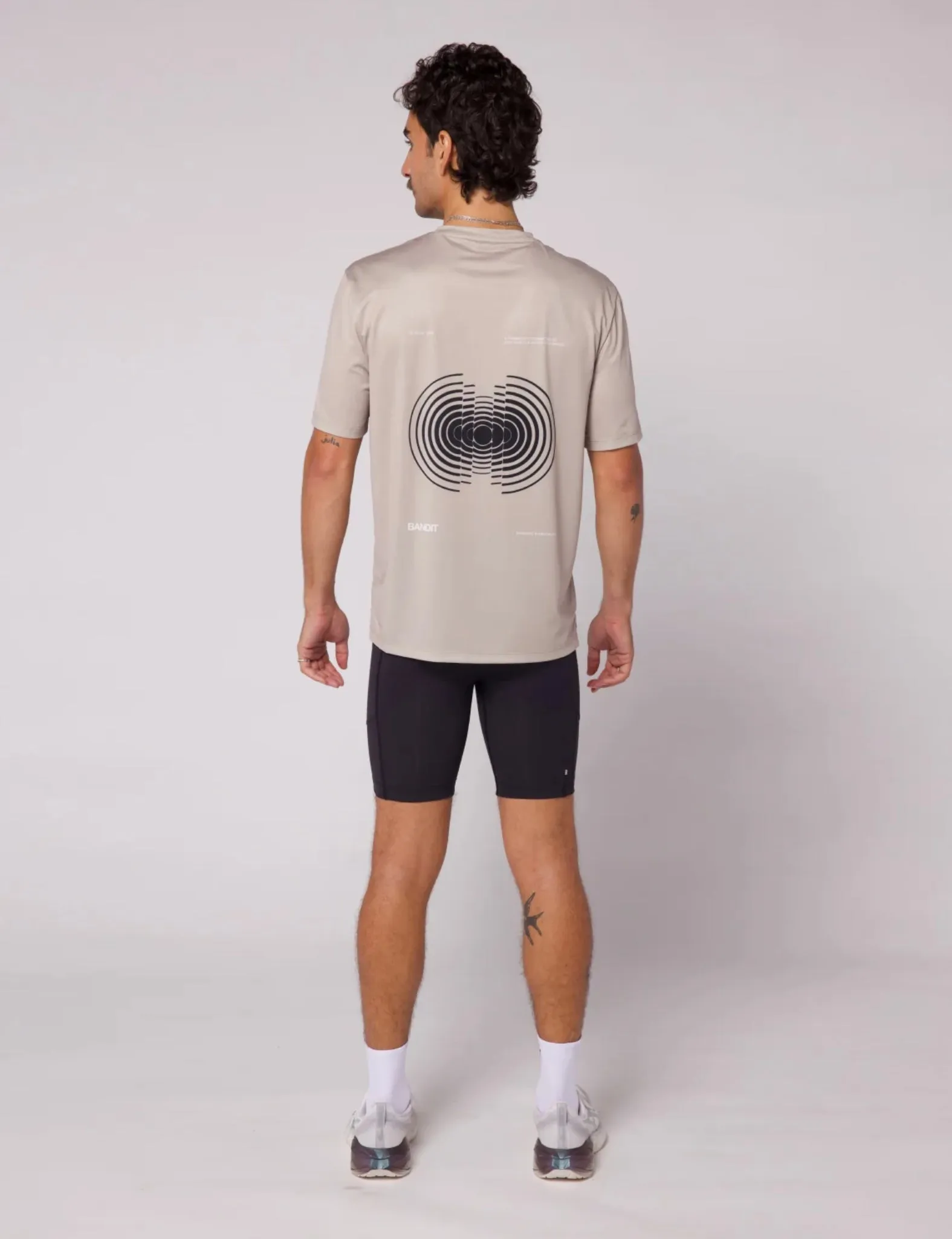 Bandit Sliced Spiral Drift Performance Tee - Stone sold by Article London product image thumbnail 4