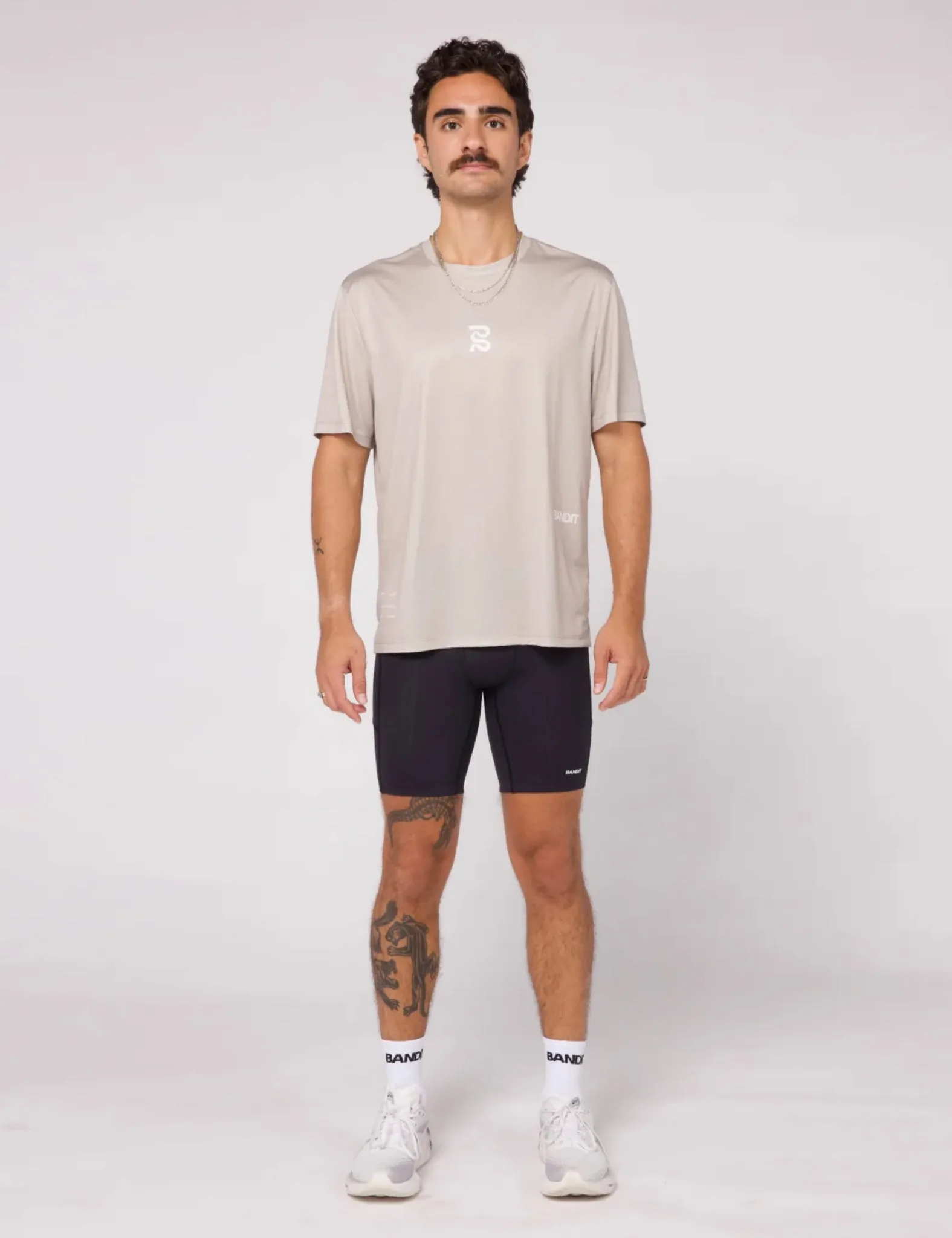 Bandit Sliced Spiral Drift Performance Tee - Stone sold by Article London product image thumbnail 3