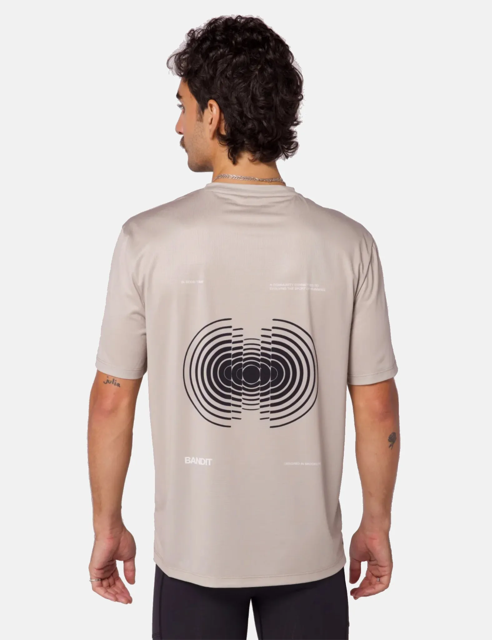 Bandit Sliced Spiral Drift Performance Tee - Stone sold by Article London