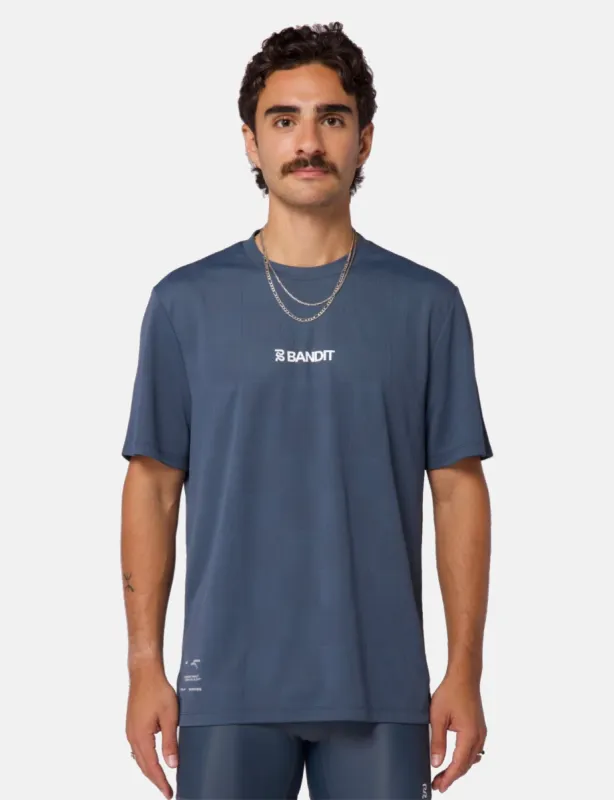 Bandit Cheque Jacquard Tee - Storm Grey sold by Article London