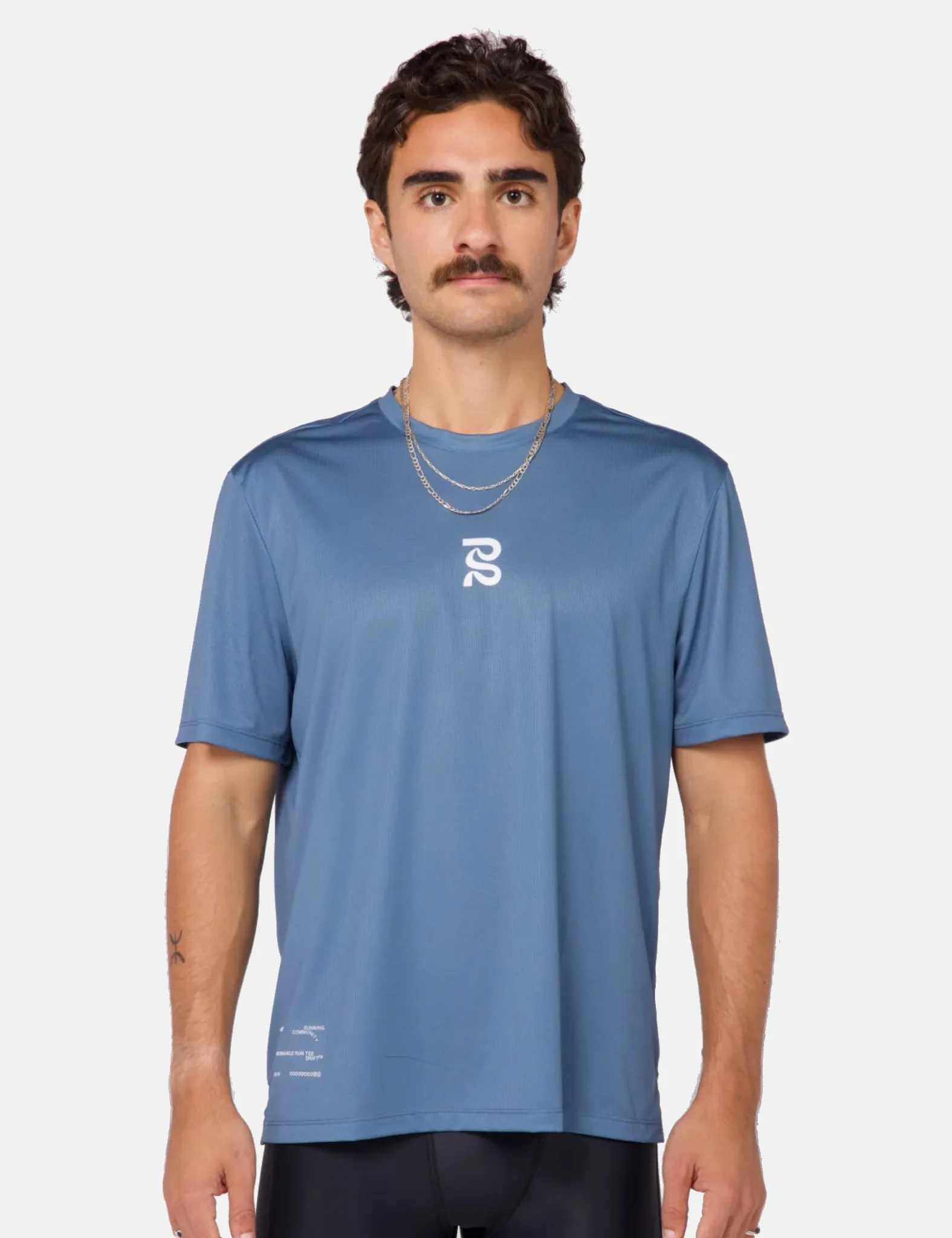 Bandit Runner Grid Drift Performance Tee - Steel Blue sold by Article London product image thumbnail 2