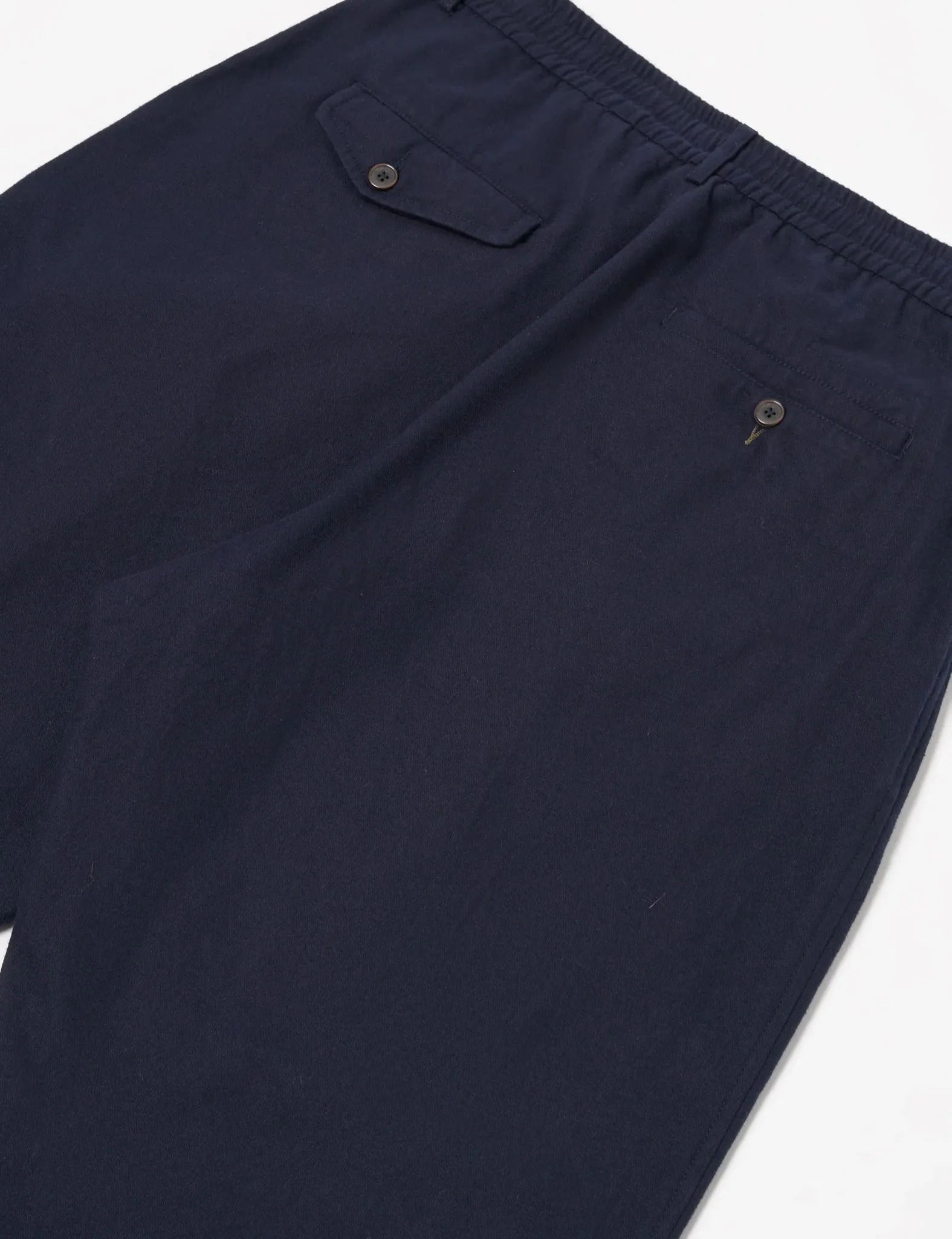 Universal Works Pleated Track Pant (Brushed Moleskin) - Navy sold by Article London product image thumbnail 4