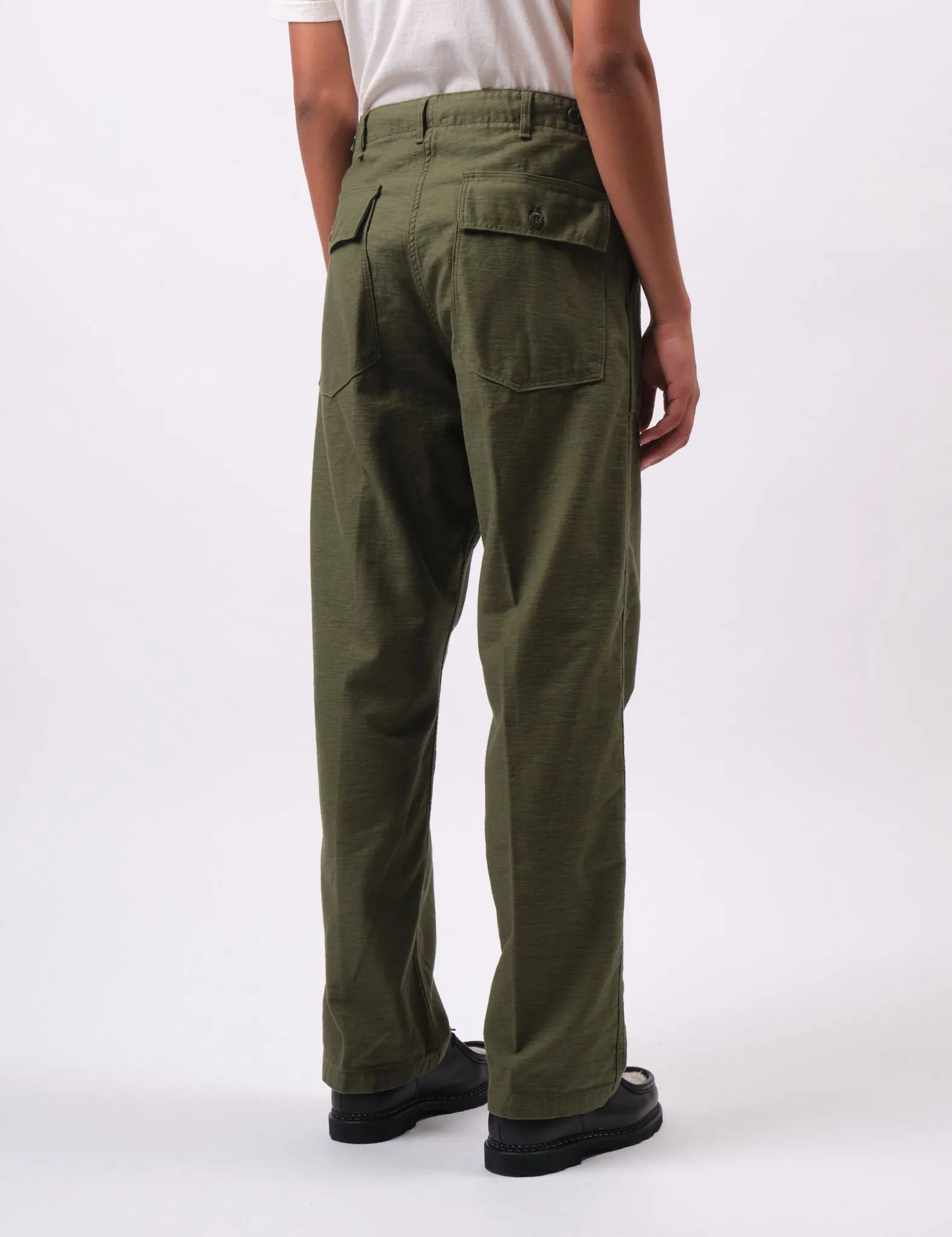 orSlow Vintage Fit Fatigue Pants (Unisex) - Dark Olive Green sold by Article London product image thumbnail 4