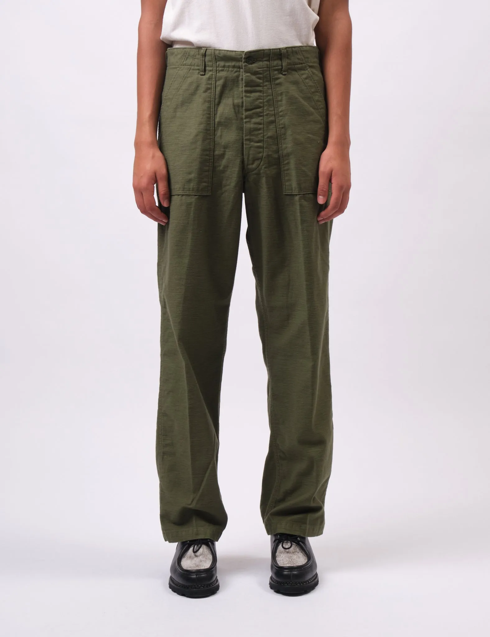 orSlow Vintage Fit Fatigue Pants (Unisex) - Dark Olive Green sold by Article London product image thumbnail 3