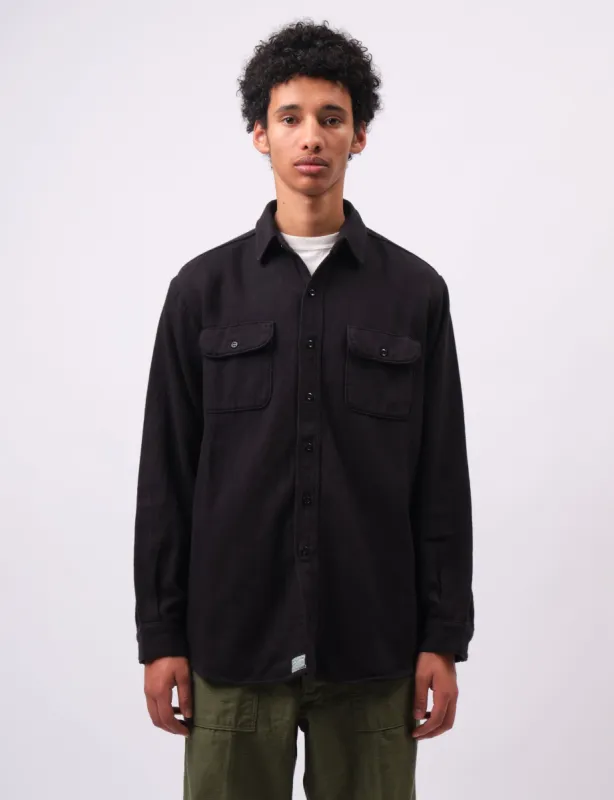orSlow Vintage Fit Black Flannel Shirt - Black sold by Article London