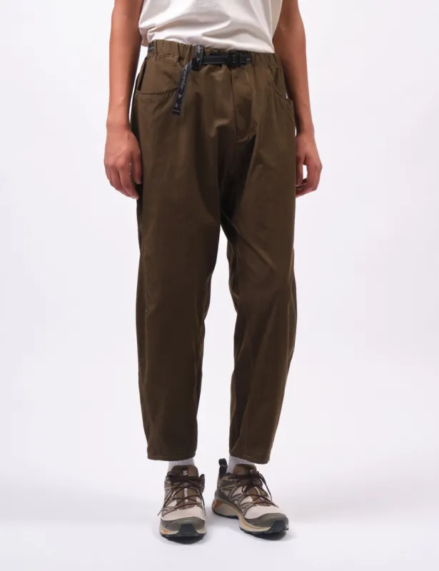 and Wander High Count Cloth Wide Pants - Dark Khaki made by and WANDER
