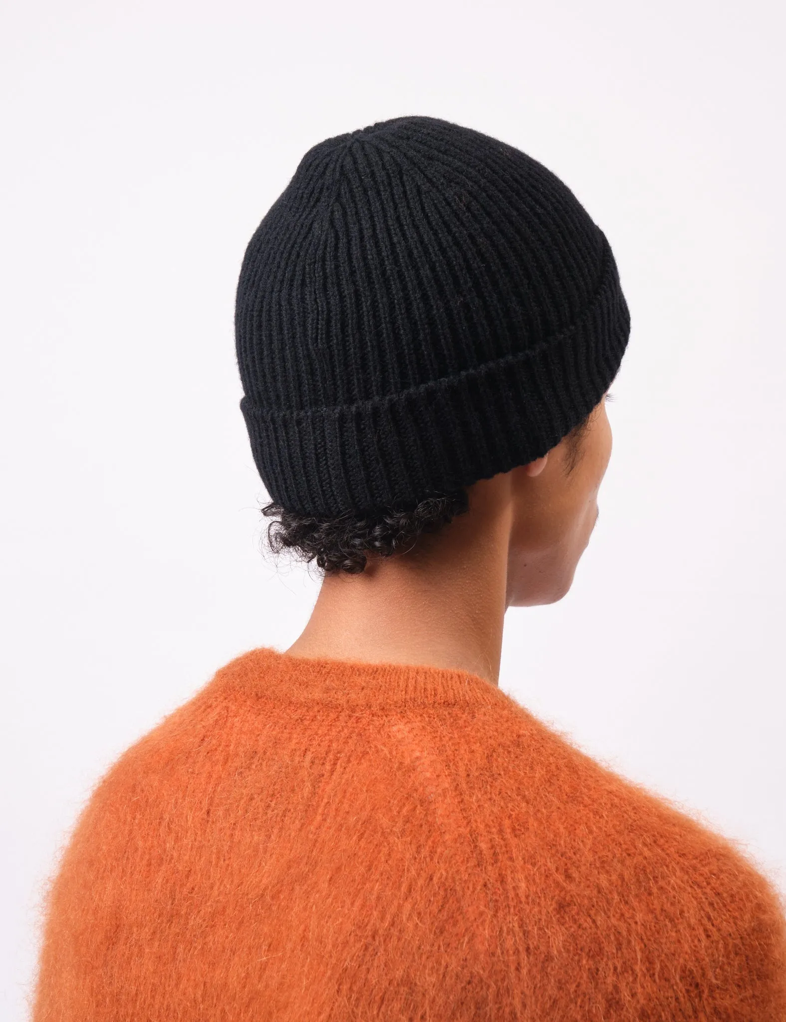 and Wander Shetland Wool Knit Beanie Hat - Black sold by Article London product image thumbnail 2