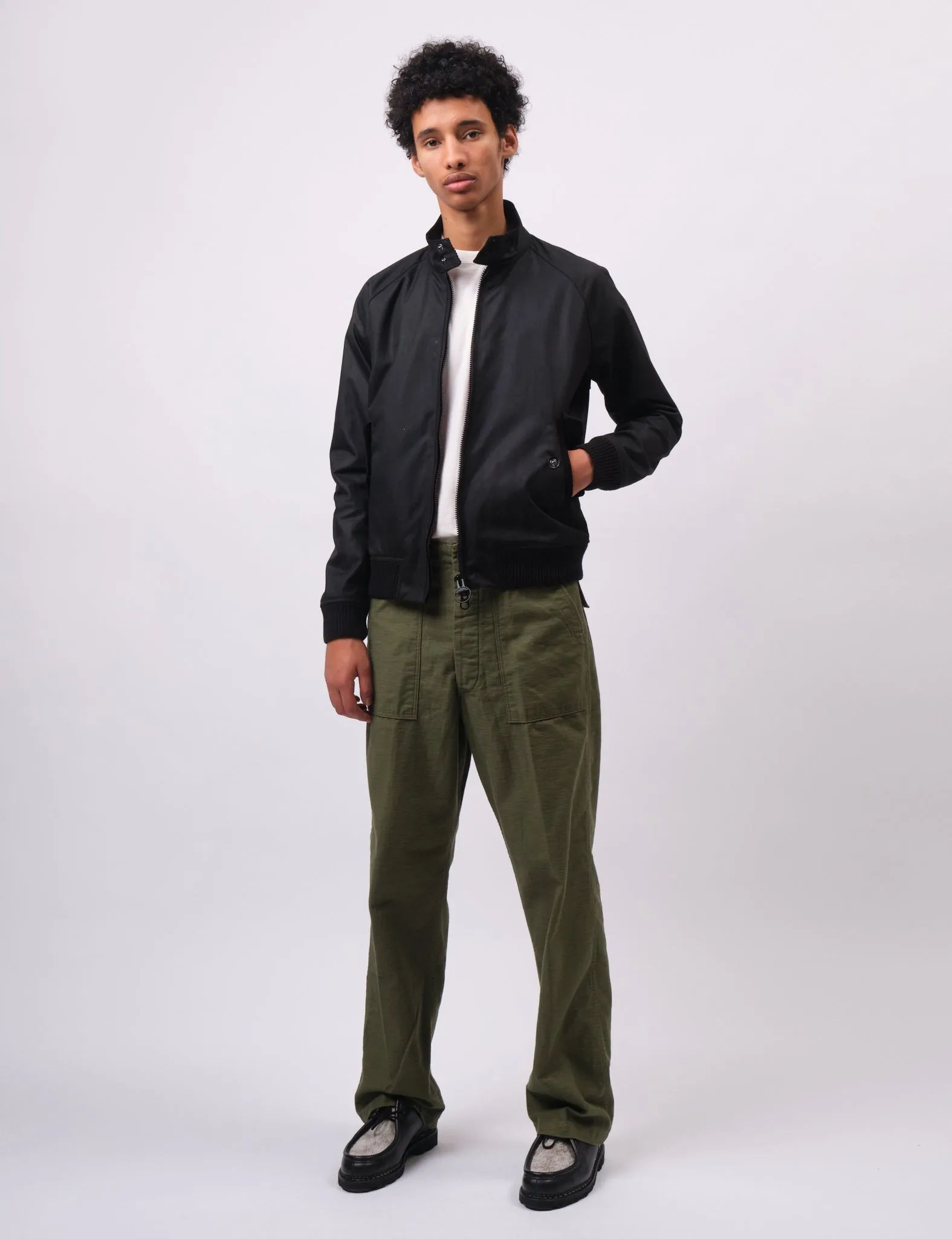 Barbour x Baracuta Porton G9 Wax Harrington Jacket - Black sold by Article London product image thumbnail 3