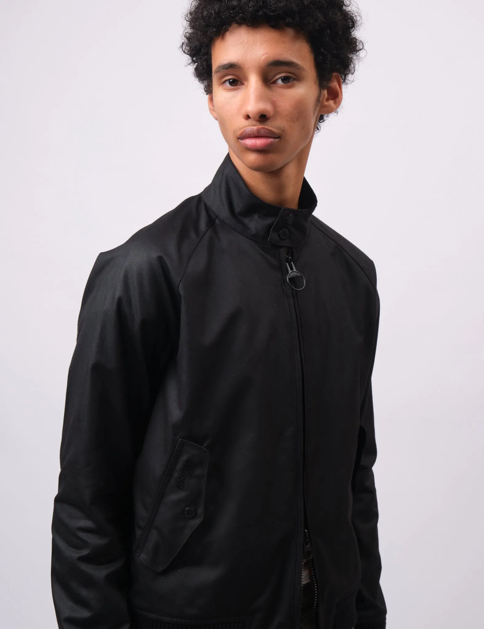 Barbour x Baracuta Porton G9 Wax Harrington Jacket - Black sold by Article London product image thumbnail 2
