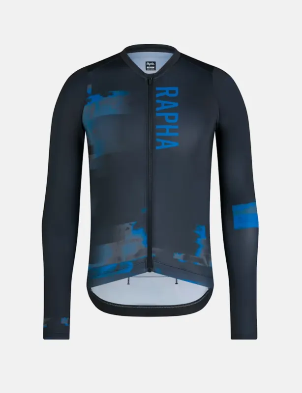 Rapha Pro Team Long Sleeve Lightweight Jersey - Anthracite/Mykonos Blue sold by Article London