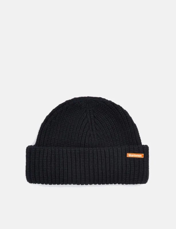 Barbour Mosely Fishermans Beanie Hat  - Black sold by Article London
