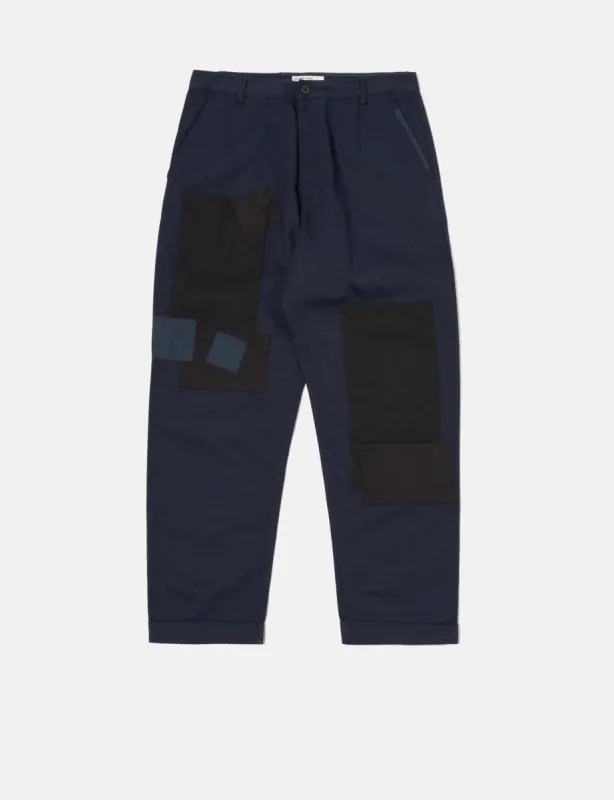 Universal Works Patched Super Chino (Twill Mix) - Navy Blue sold by Article London