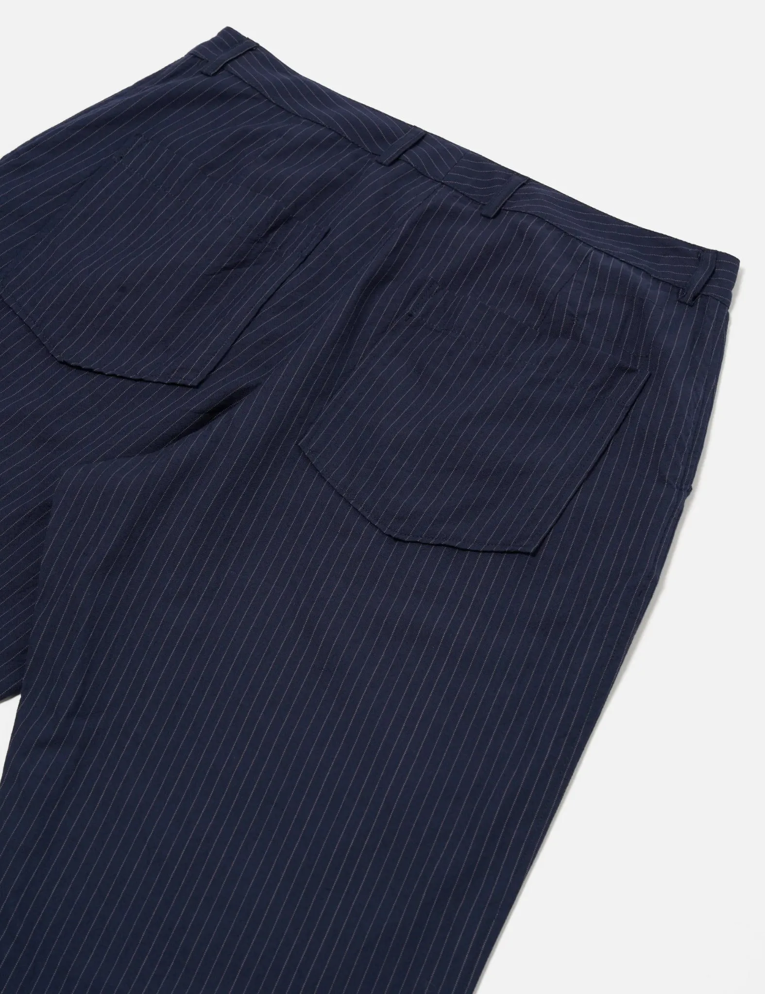 Universal Works Duke Pant (Cotton Pinstripe) - Navy Blue sold by Article London product image thumbnail 3