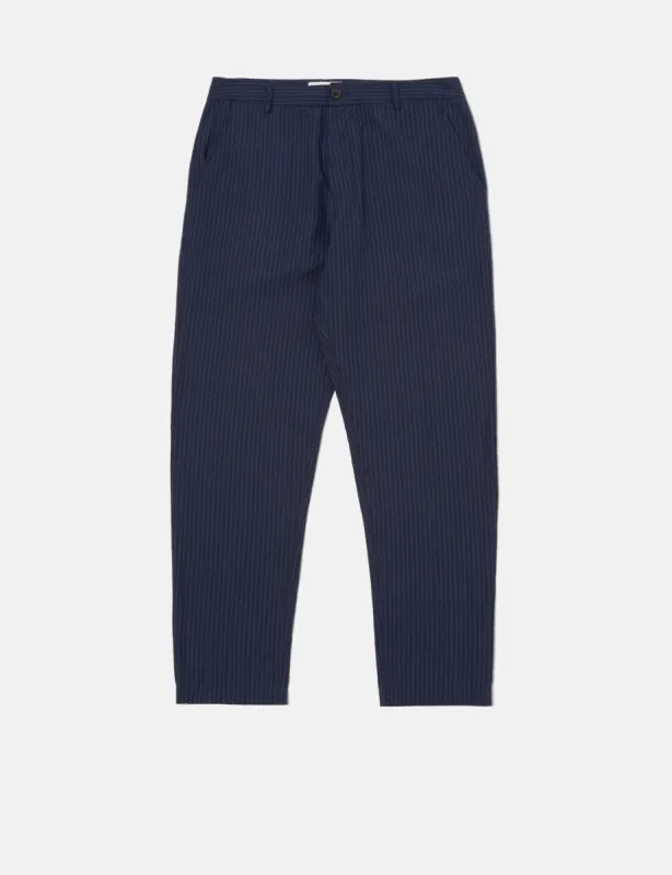 Universal Works Military Chino (Cotton Pinstripe) - Navy Blue sold by Article London