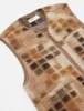 Universal Works Mosaic Fleece Zip Gilet - Sand sold by Article London