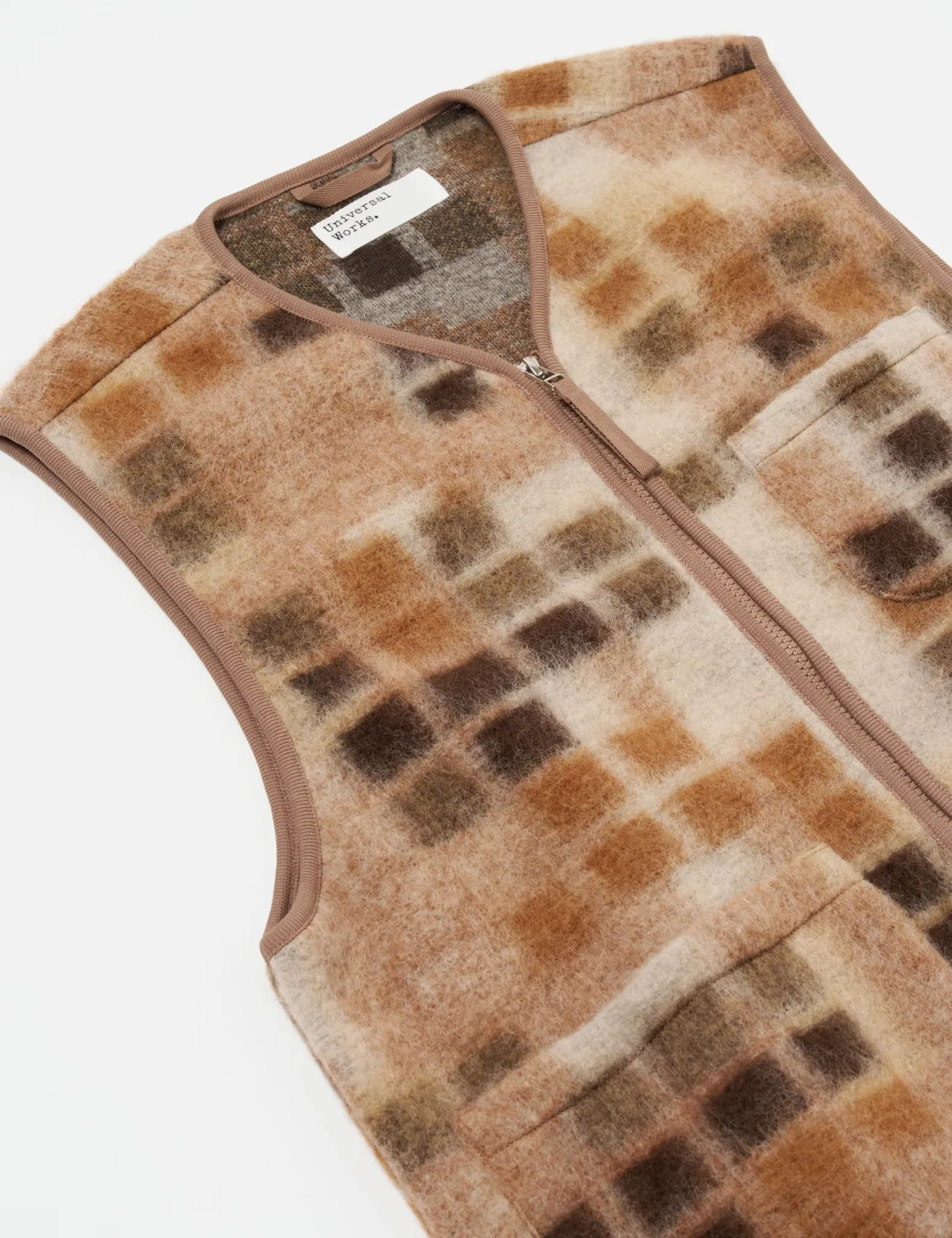 Universal Works Mosaic Fleece Zip Gilet - Sand sold by Article London product image thumbnail 2