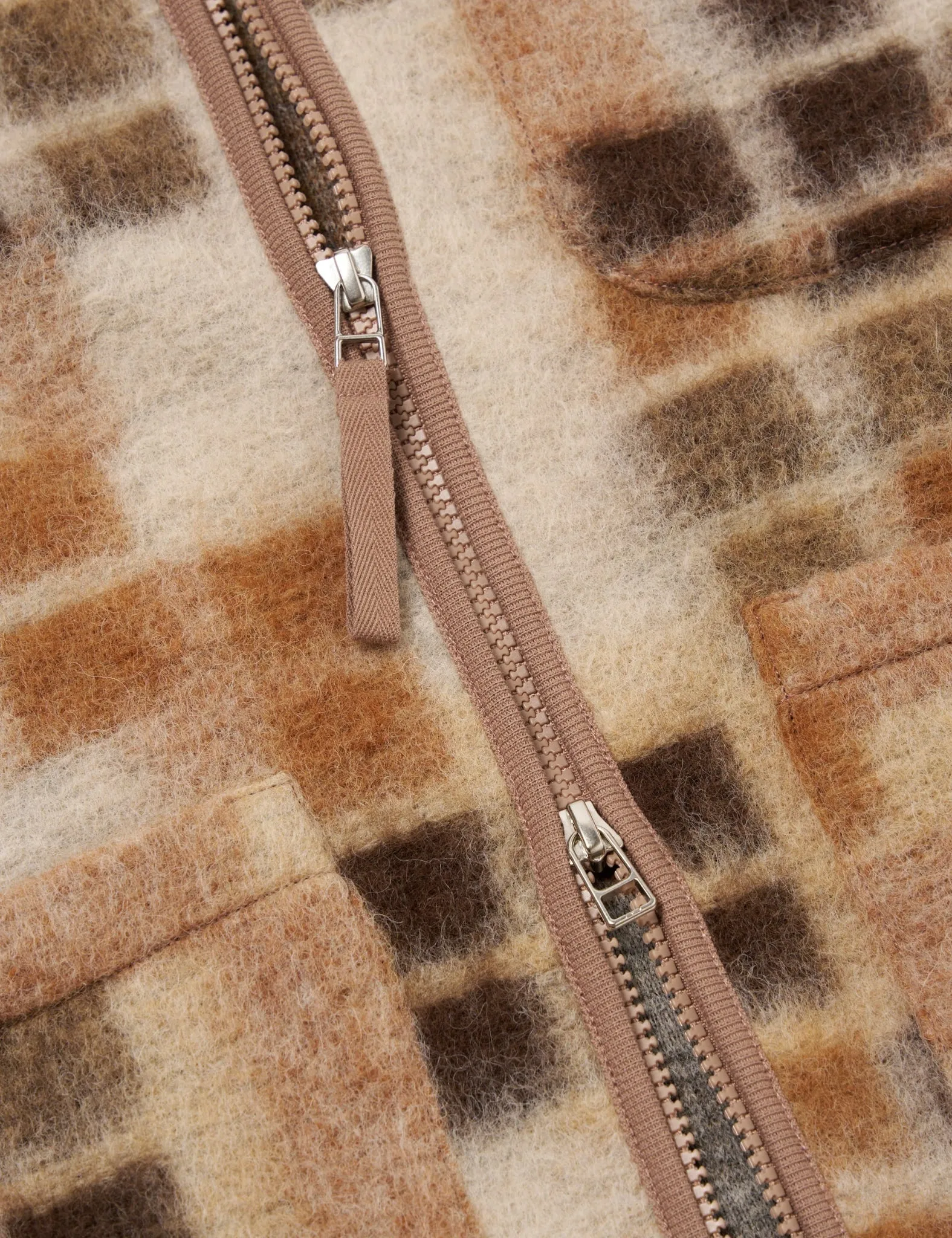 Universal Works Mosaic Fleece Zip Gilet - Sand sold by Article London product image thumbnail 3