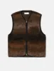 Universal Works Ombre Fleece Zip Gilet - Brown sold by Article London