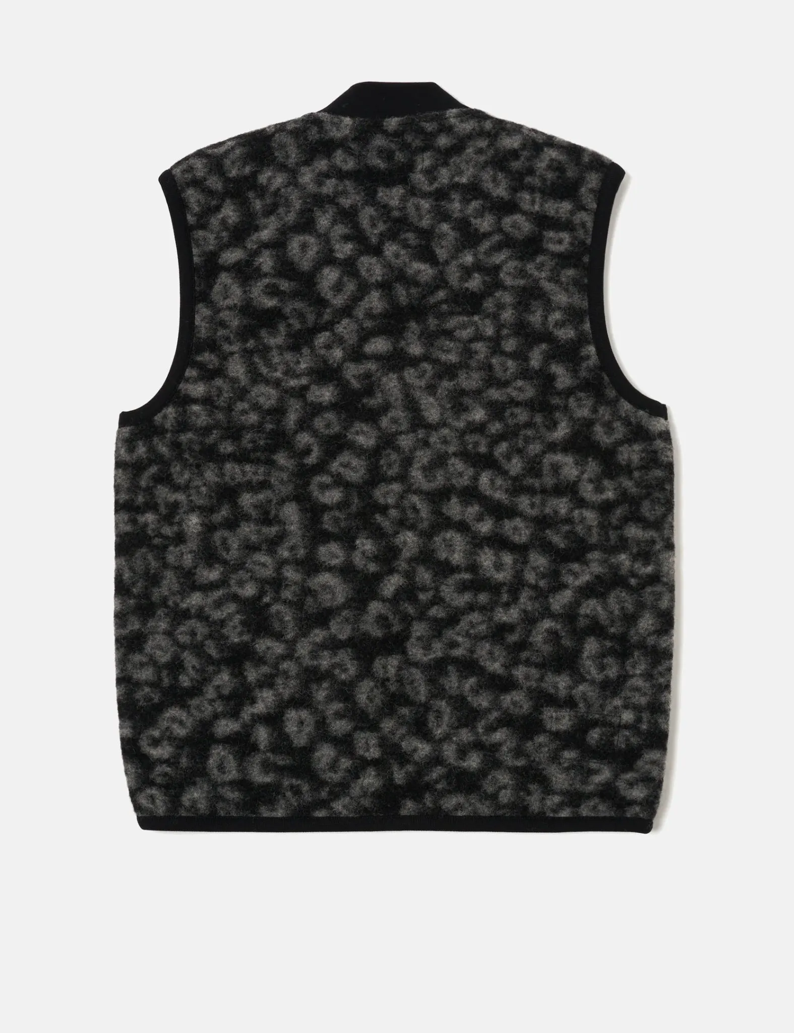 Universal Works Zip Fleece Waistcoat (Leopard) - Black/Charcoal sold by Article London product image thumbnail 4