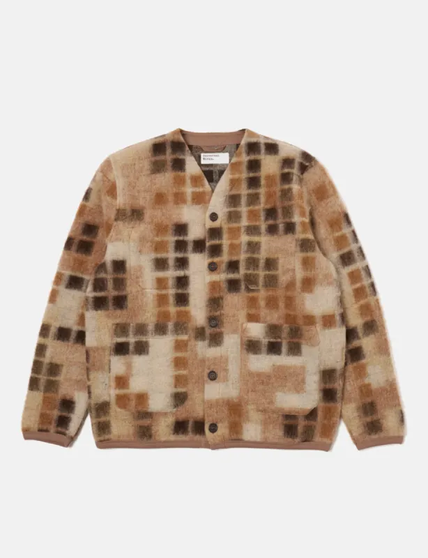 Universal Works Mosaic Fleece Cardigan - Sand sold by Article London