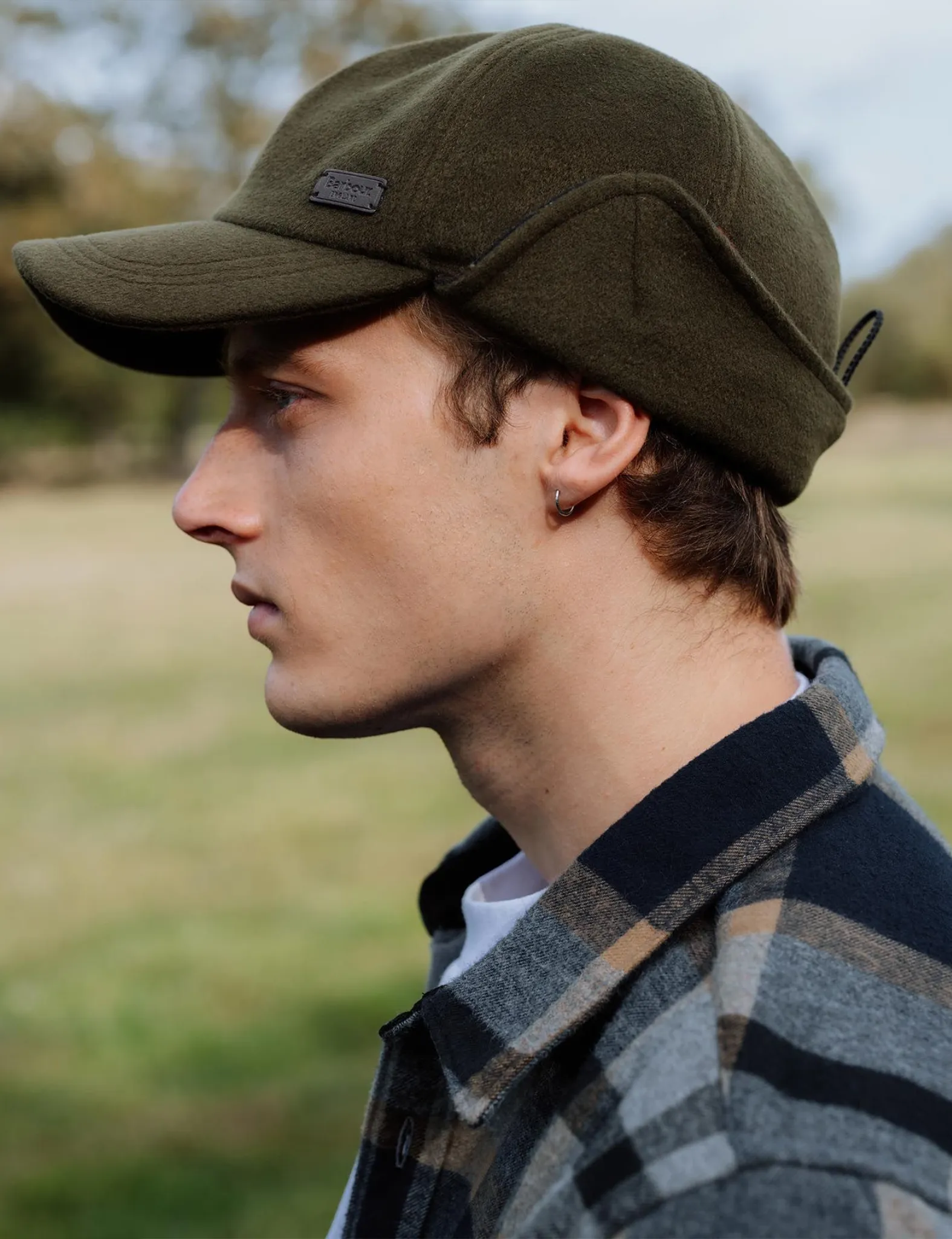 Barbour Lewis Ear Flap Cap - Olive Green sold by Article London product image thumbnail 2
