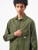 Bhode Map Pocket Overshirt Twill - Army Green sold by Article London