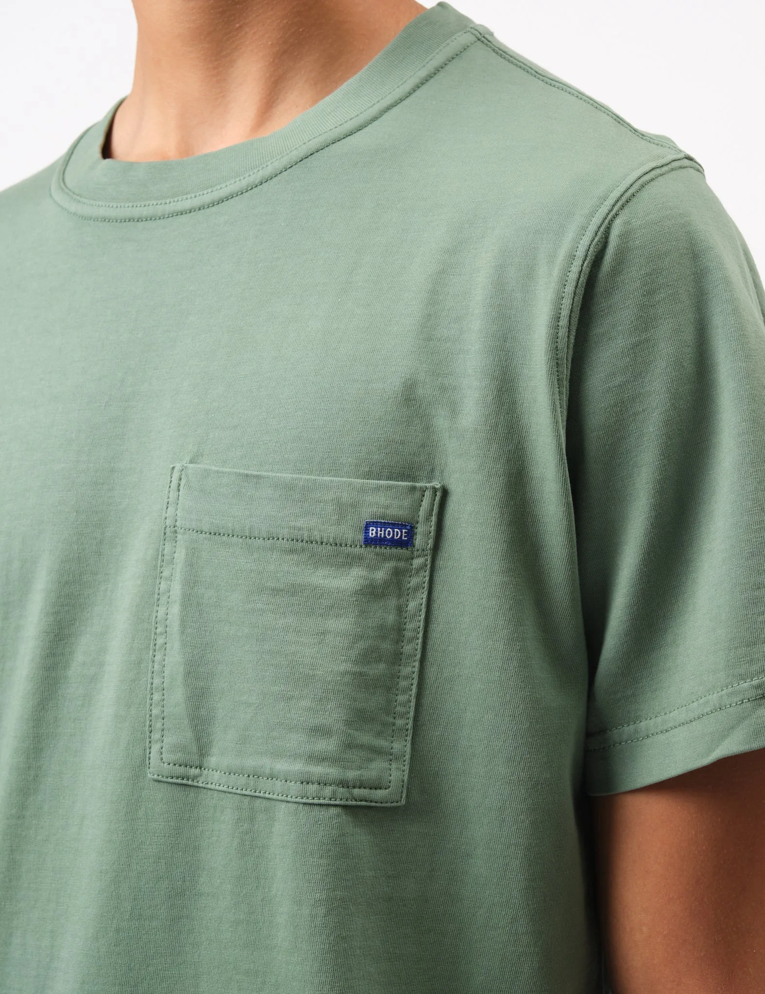 Bhode Everyday Pocket T-Shirt - Sage Green sold by Article London product image thumbnail 2