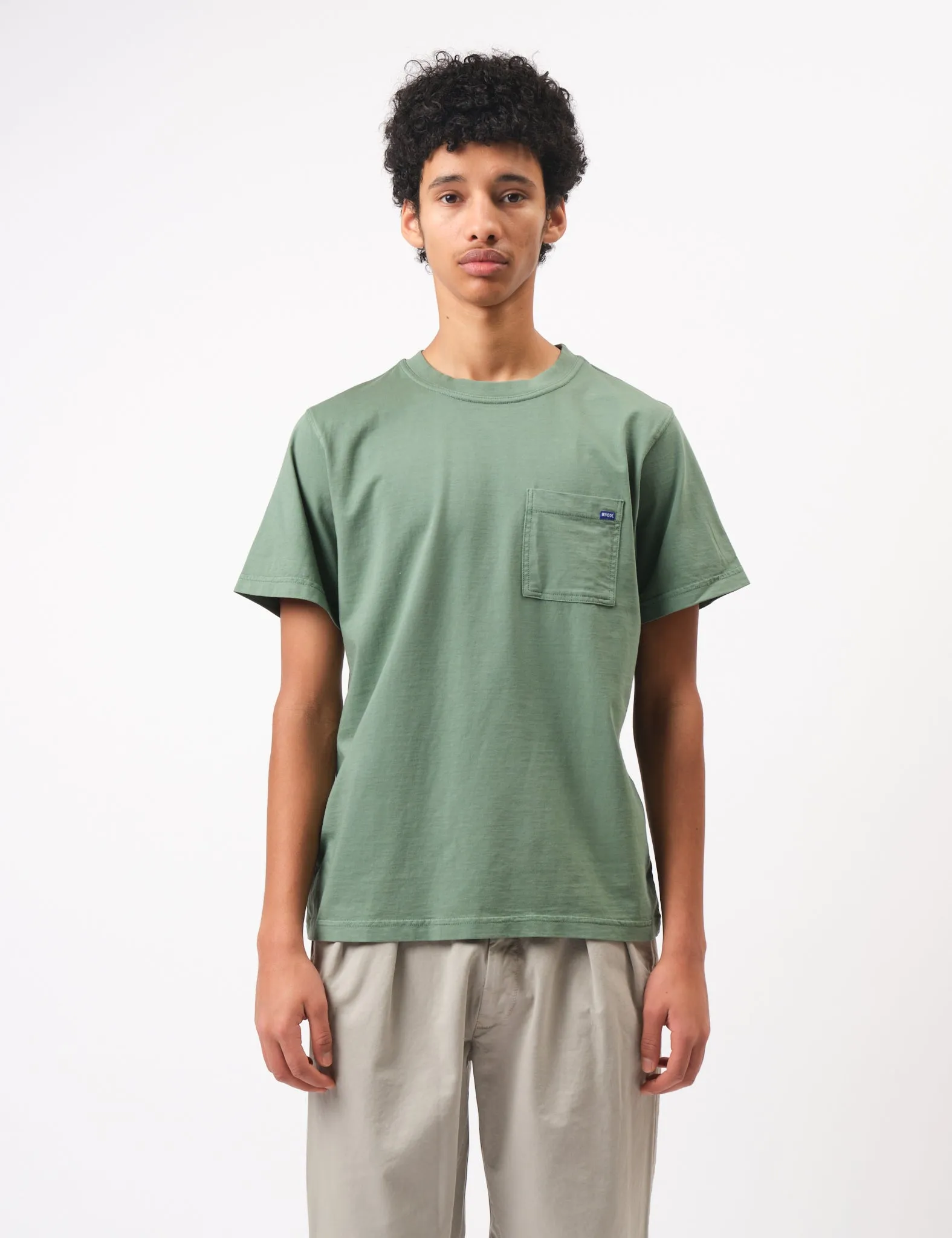 Bhode Everyday Pocket T-Shirt - Sage Green sold by Article London