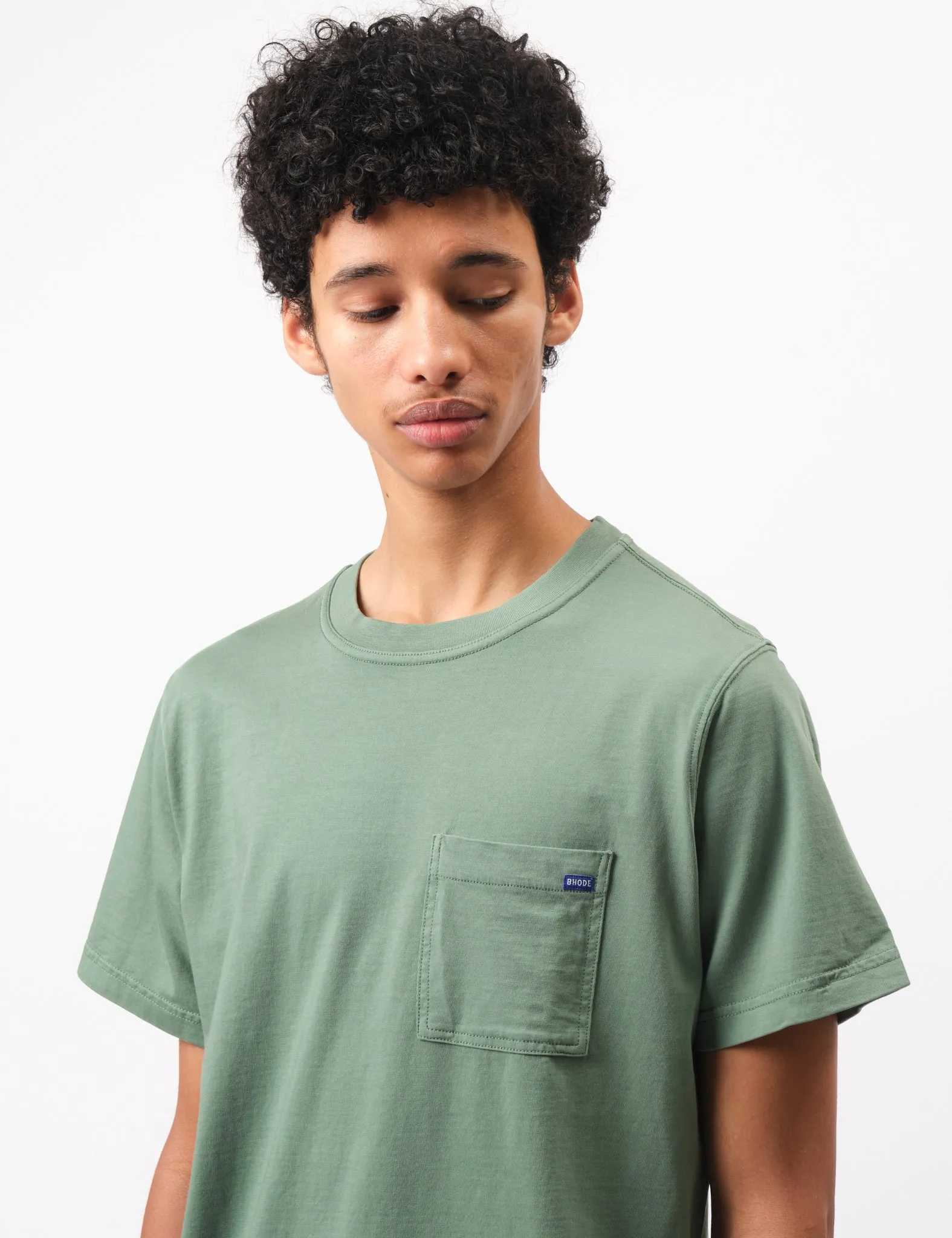 Bhode Everyday Pocket T-Shirt - Sage Green sold by Article London product image thumbnail 3