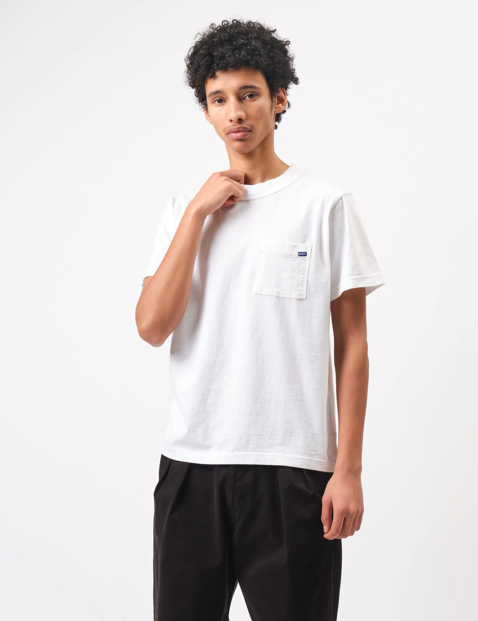 Bhode Everyday Pocket T-Shirt - White sold by Article London product image thumbnail 4