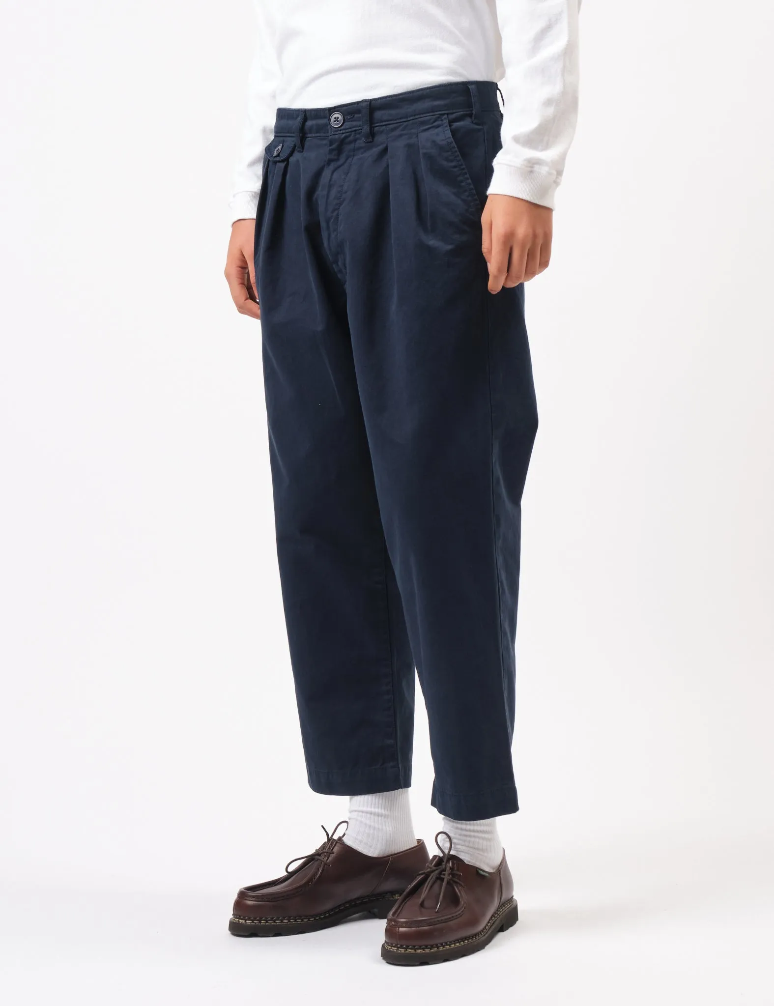 Bhode Two Pleat Pant - Midnight Navy Blue sold by Article London