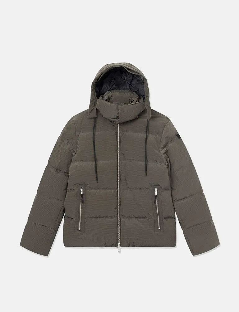 Wood Wood Ventus Tech Stripe Down Jacket - Dark Army Green sold by Article London