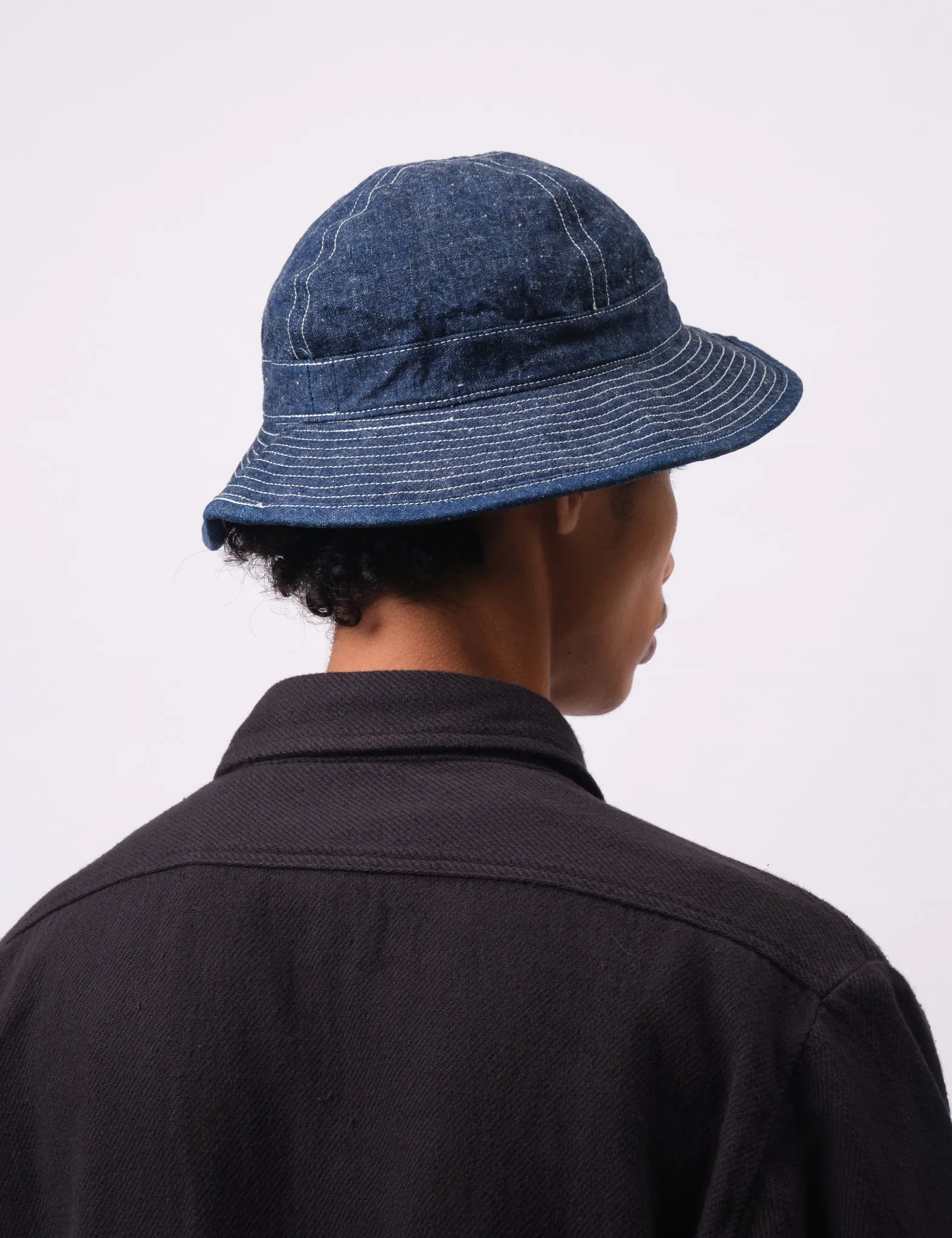 orSlow U.S Navy Hat Denim (Unisex) - One Wash Blue sold by Article London product image thumbnail 2