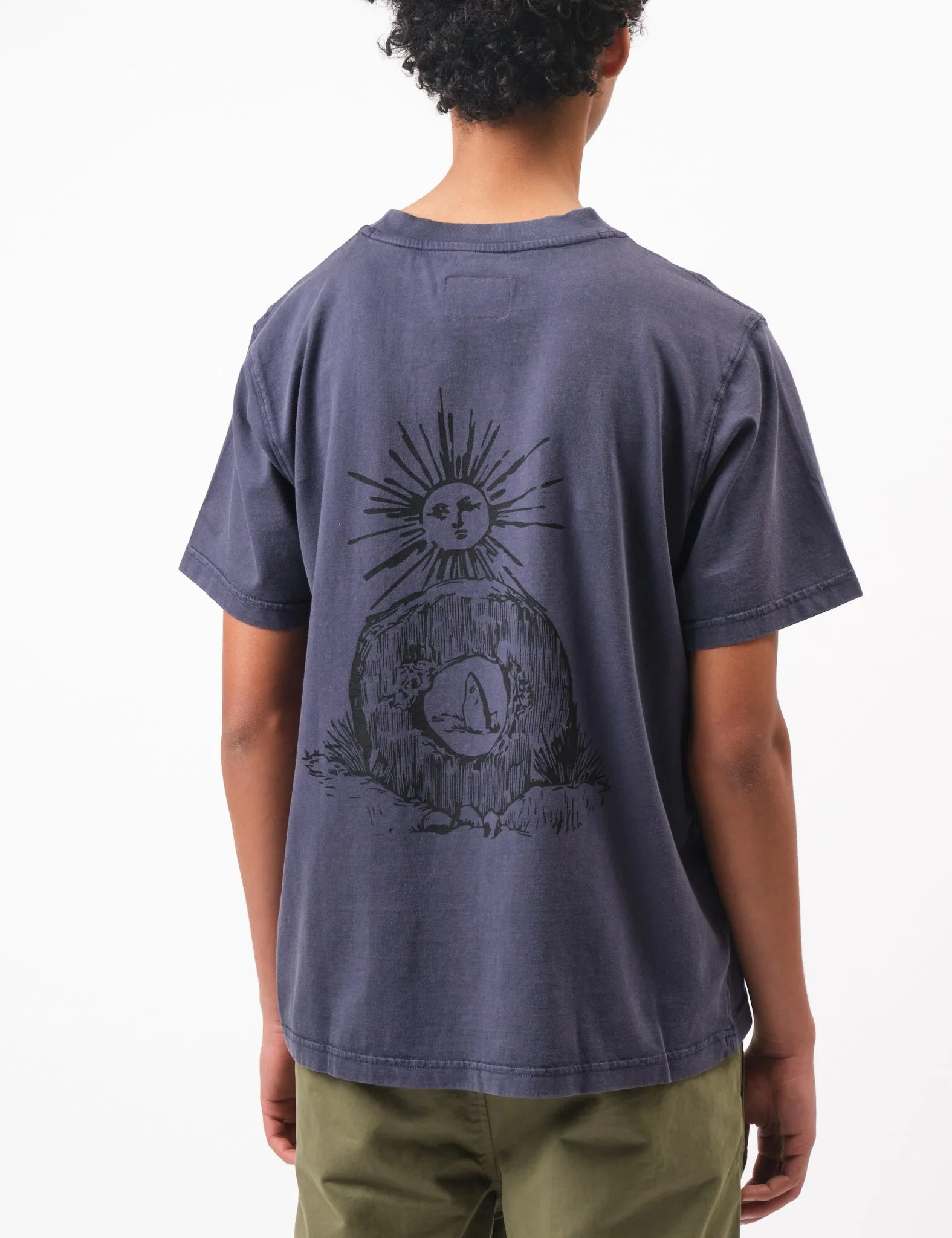 Bhode Men-an-Tol Pigment Washed Tee - Crown Blue sold by Article London product image thumbnail 2