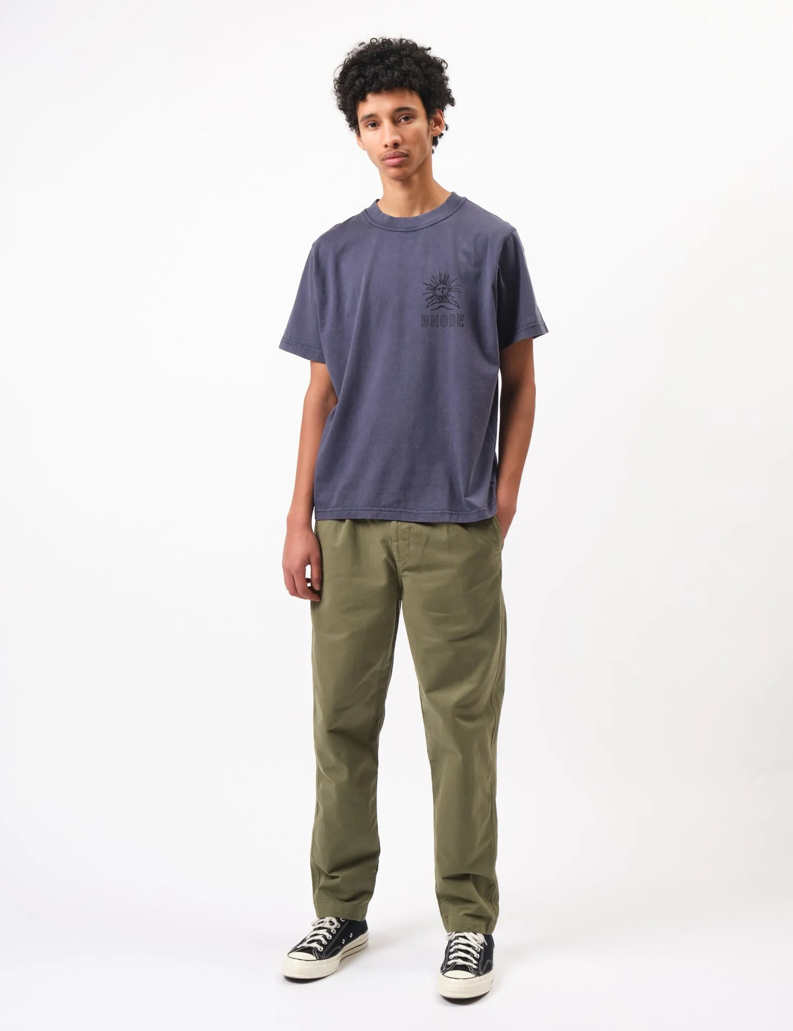 Bhode Men-an-Tol Pigment Washed Tee - Crown Blue sold by Article London product image thumbnail 3