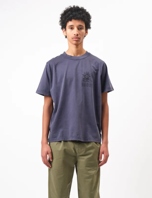Bhode Men-an-Tol Pigment Washed Tee - Crown Blue sold by Article London