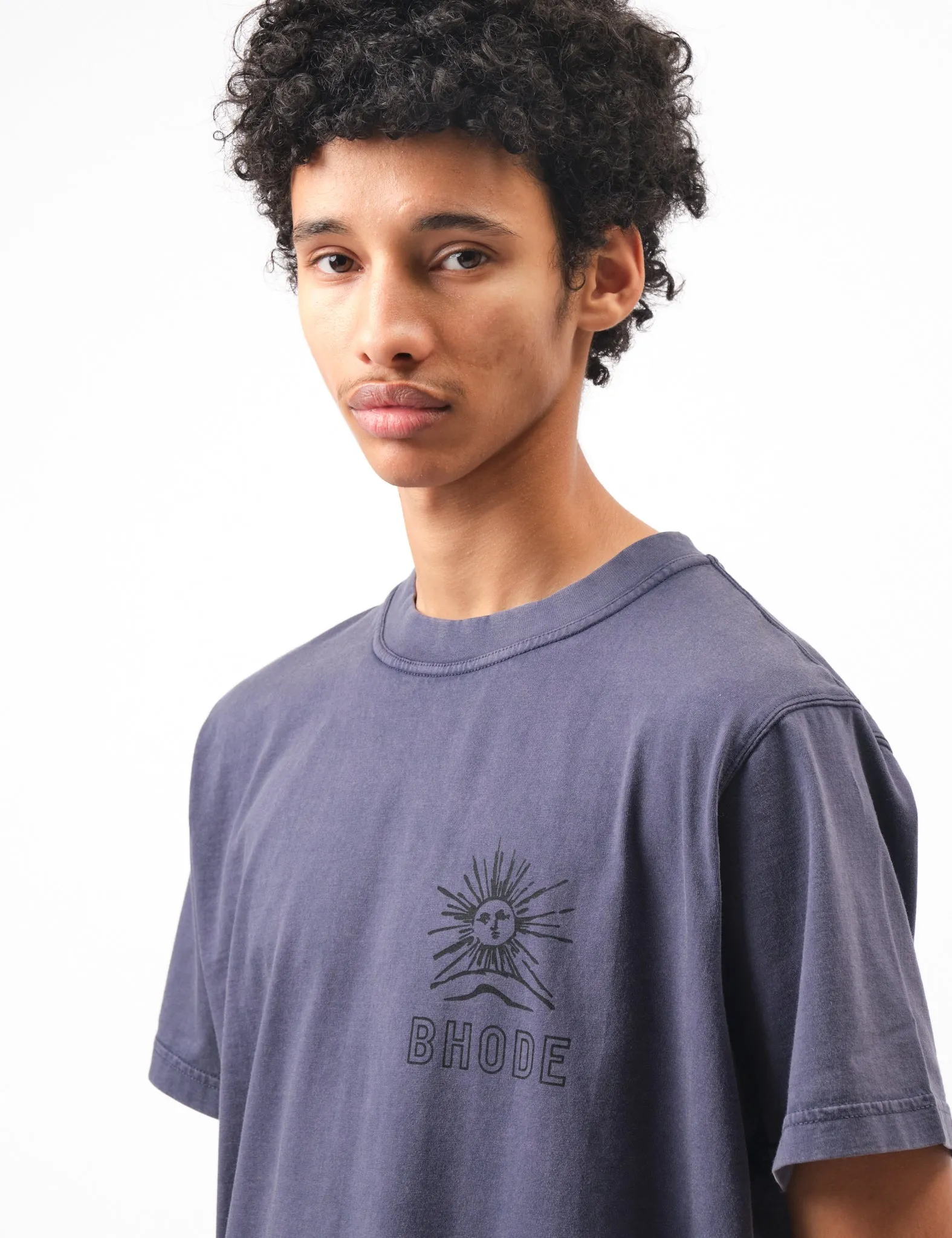 Bhode Men-an-Tol Pigment Washed Tee - Crown Blue sold by Article London product image thumbnail 4