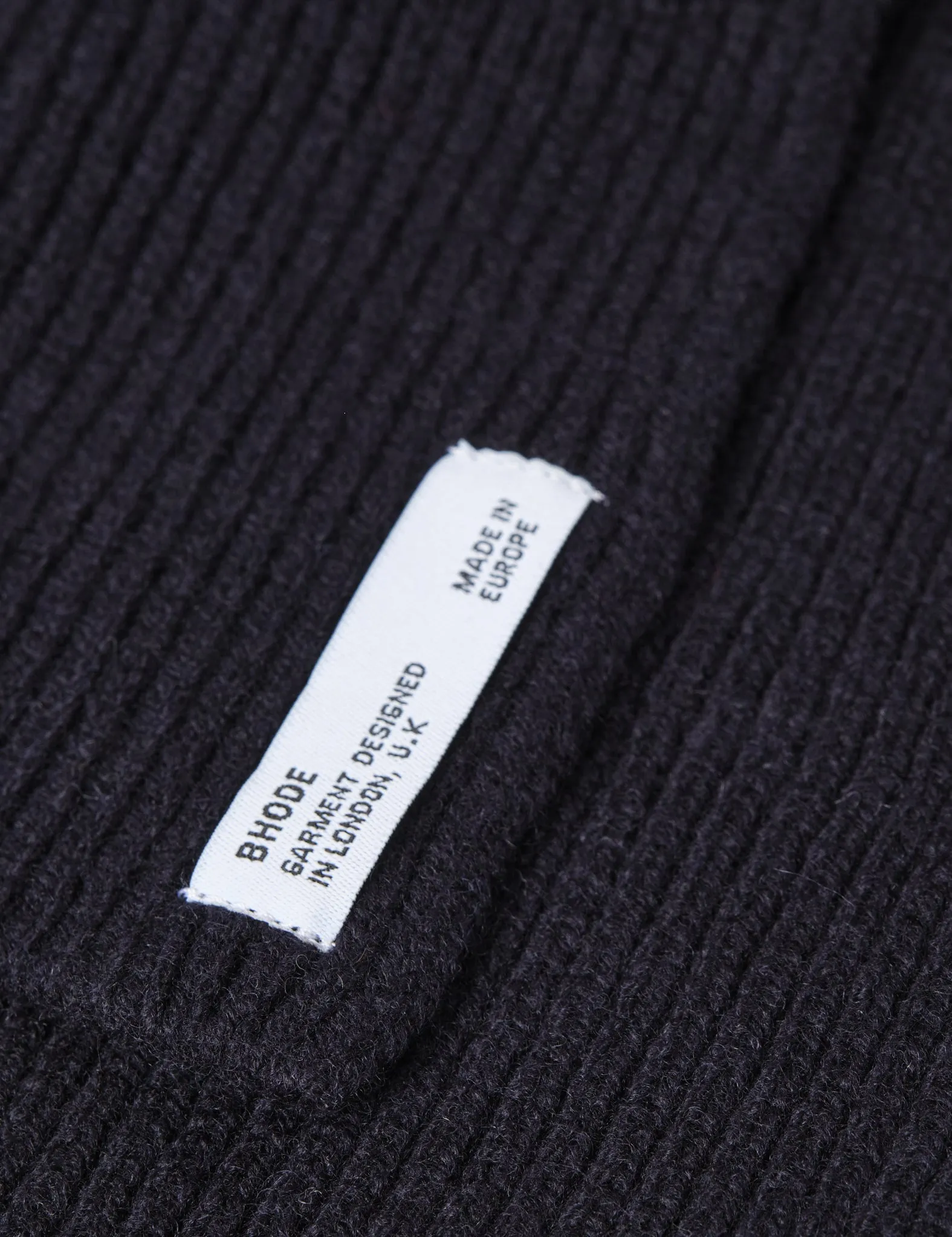 Bhode Hawick Pure Wool Scarf (Knitted in Scotland) - Navy Blue sold by Article London product image thumbnail 2