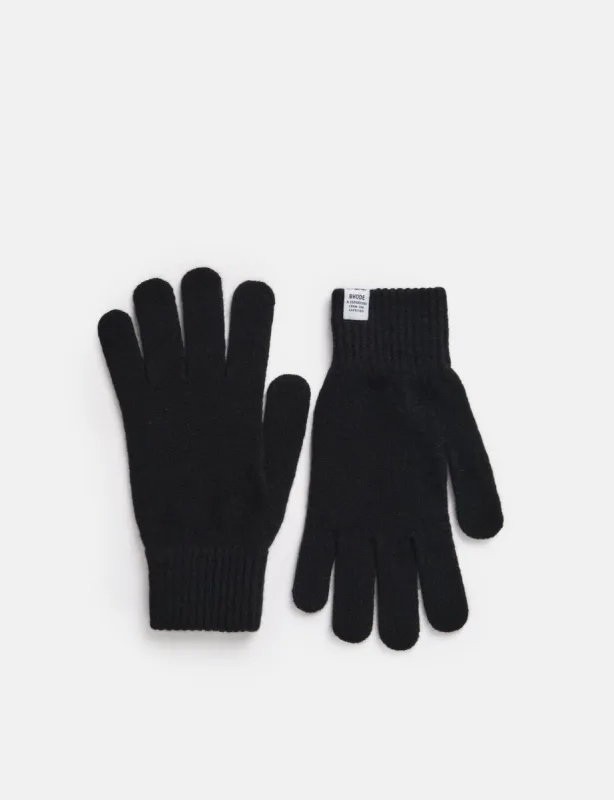 Bhode Newlyn Pure Wool Gloves (Knitted in Scotland) - Black sold by Article London