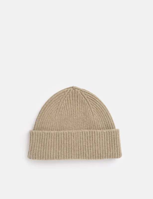 Bhode Hawick Geelongora Beanie Hat (Knitted in Scotland) - Khaki sold by Article London