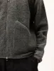 Universal Works Zip Bomber (Wool Fleece) - Grey Marl sold by Article London