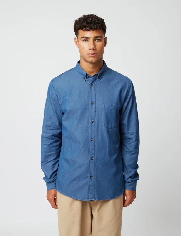 A.P.C. Harry Shirt - Washed Indigo Blue sold by Article London