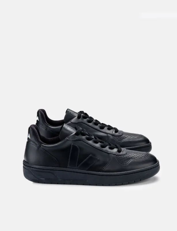 Veja V-10 CWL Trainers - Black/Black sold by Article London