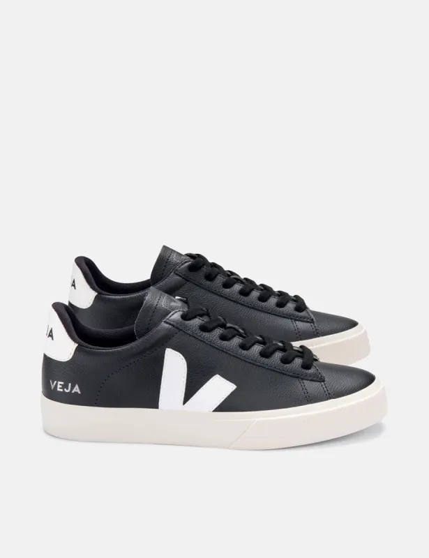 Womens Veja Campo Trainers (Chrome Free) - Black/White sold by Article London