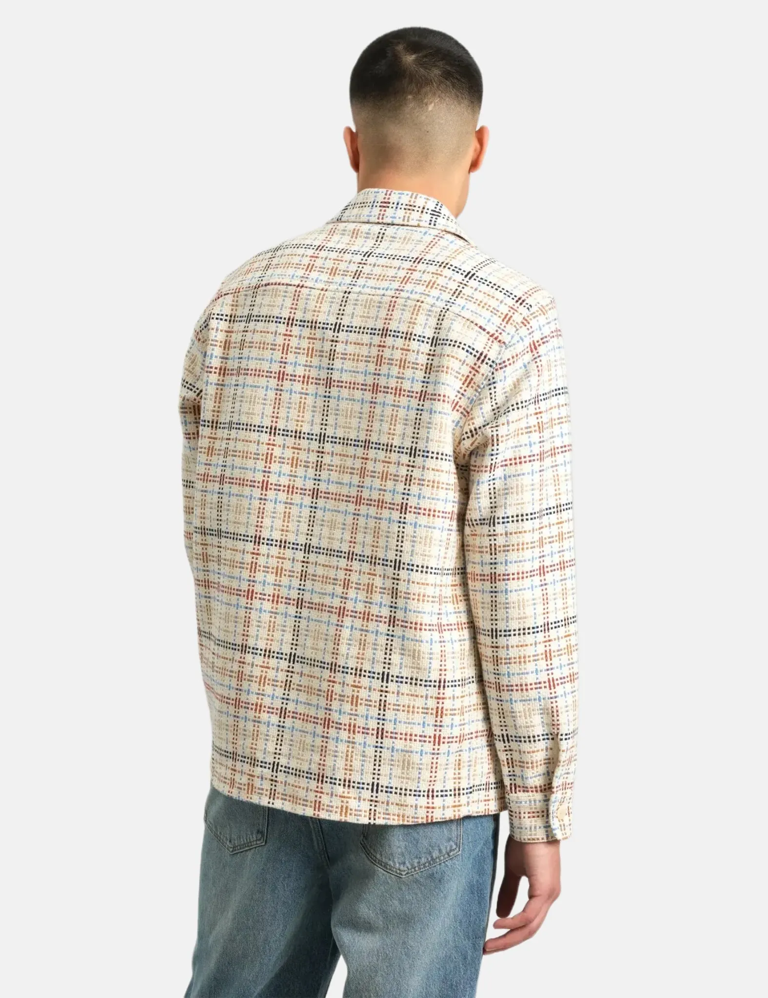 Wax London Whiting Overshirt (Yard Check) - Ecru/Multi sold by Article London product image thumbnail 4