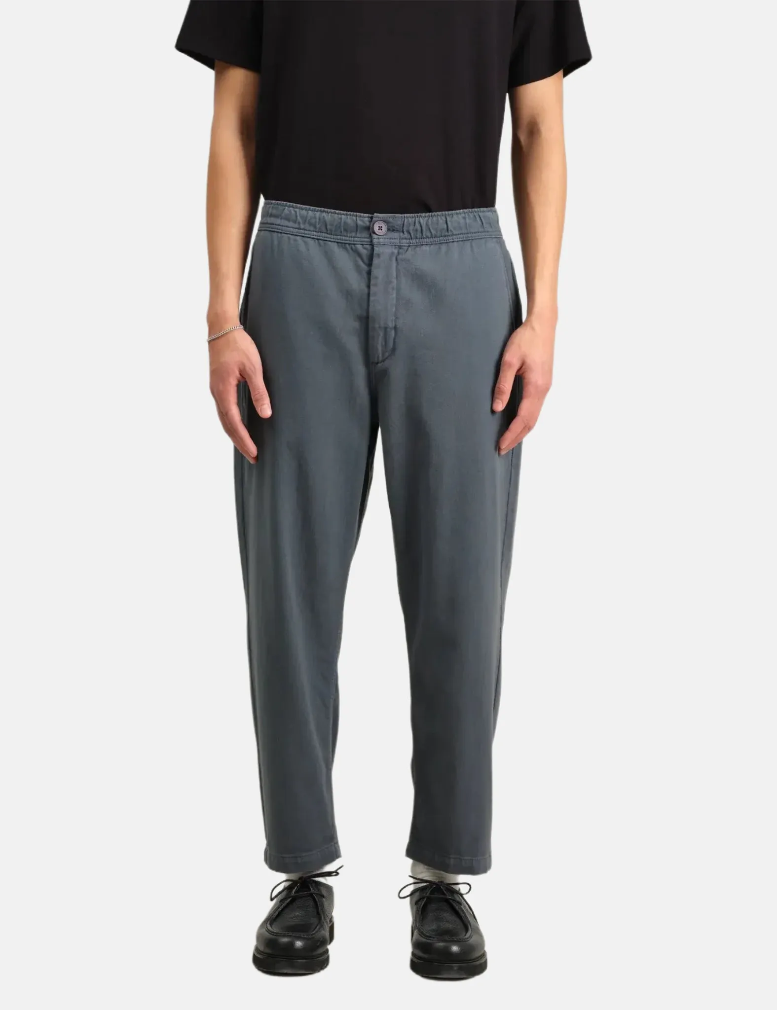 Wax London Kurt Trousers (Organic Twill) - Petrol Blue sold by Article London