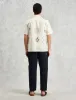 Wax London Didcot Short Sleeve Shirt (Doodle Embroidery) - Ecru/Multi sold by Article London