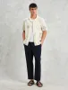 Wax London Didcot Short Sleeve Shirt (Doodle Embroidery) - Ecru/Multi sold by Article London