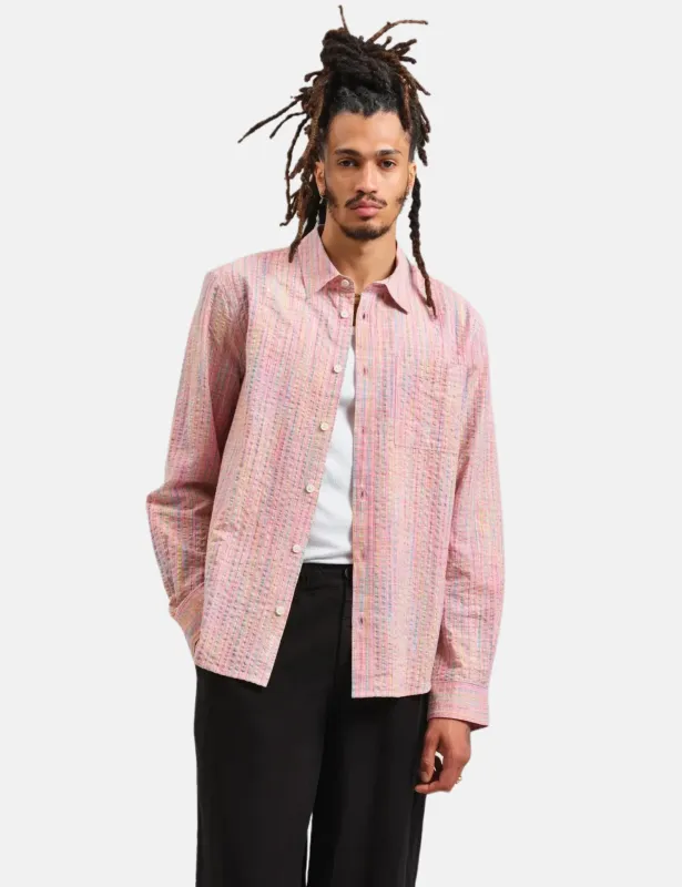Wax London Rove Shirt (Space Dye Check) - Pink/Multi sold by Article London